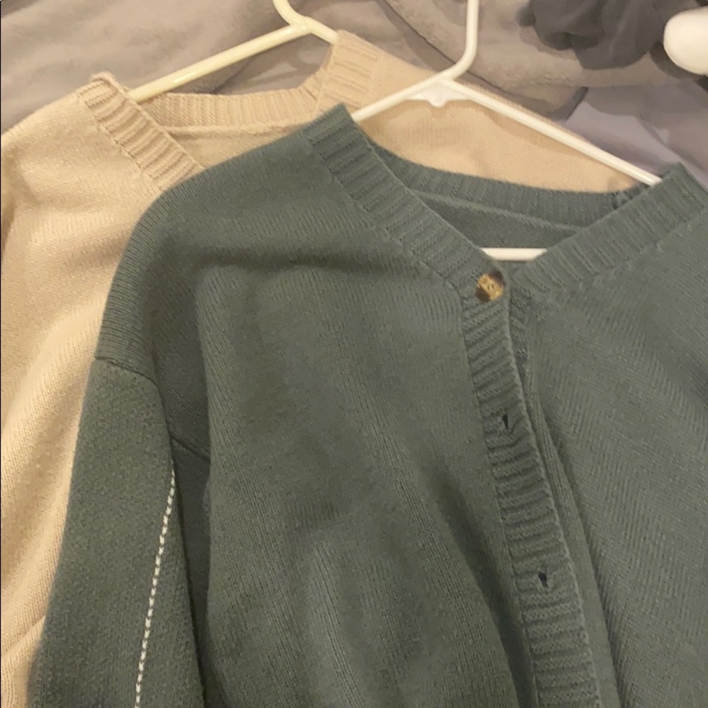 almond and black cardigans from yesstyle